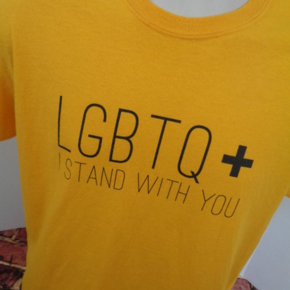 LGBTQ Yellow T Shirt Medium